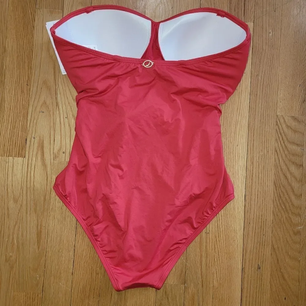 JANTZEN women's Belted BANDEAU strapless SIZE 10 Swimsuit